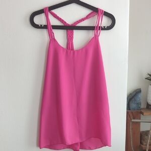 Newbury Kustom Pink Braided strap Camisole Top